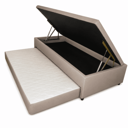 cama box baú solteiro 3 em 1 com cama auxiliar