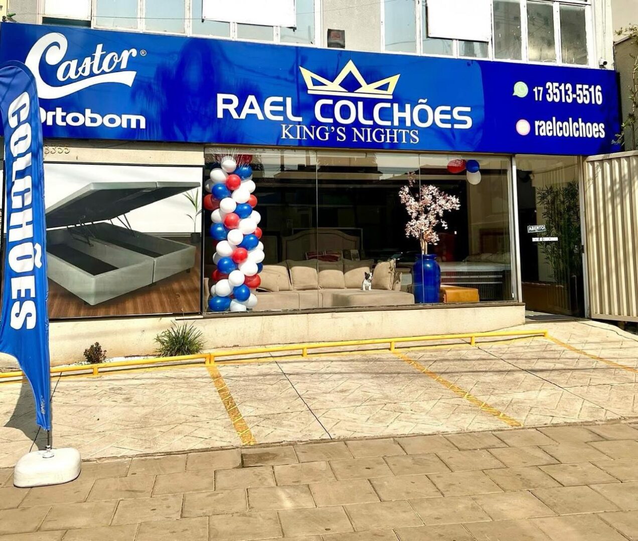 Loja de colchões em Rio Preto - Fachada da Rael Colchões