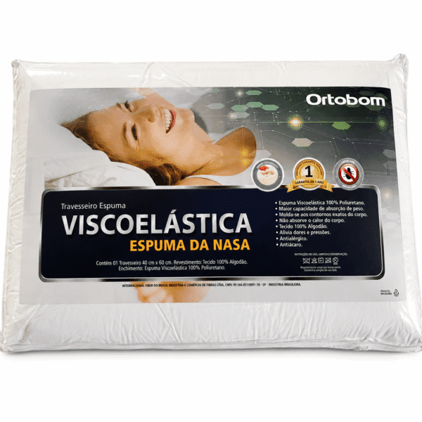 Travesseiro Viscoelástico Espuma da NASA Ortobom com conforto premium
