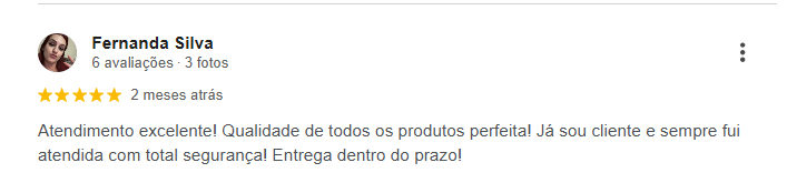 Avaliação 5 estrelas cliente Rael Colchões Rio Preto